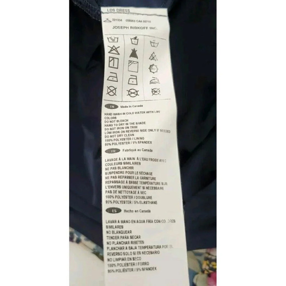 Joseph Ribkoff Sz 16 Midnight Blue-Multi Floral Halter Dress Style 221334 Easter - Picture 14 of 15